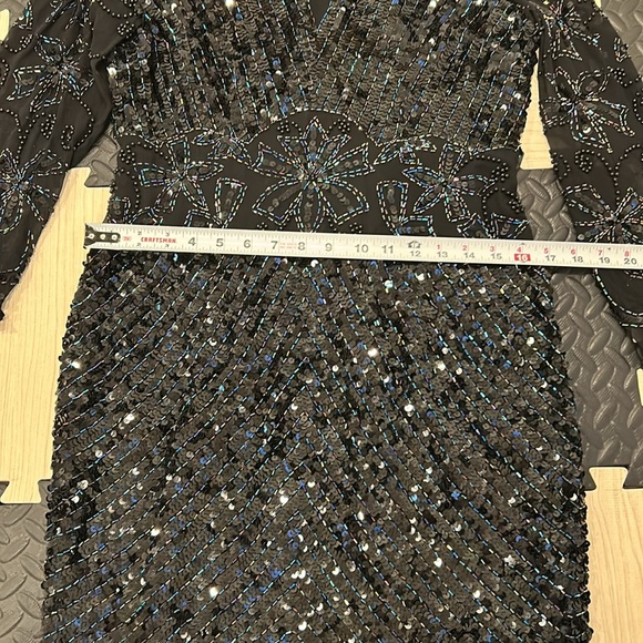 beaded and sequence black dress with lots of detailing - Picture 7 of 15